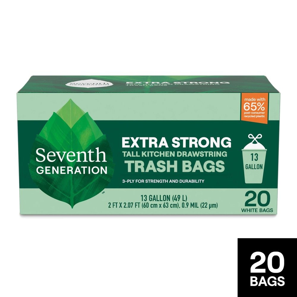 Seventh Generation 13 Gallon Kitchen Garbage Bags, 20 count -- 6 per case