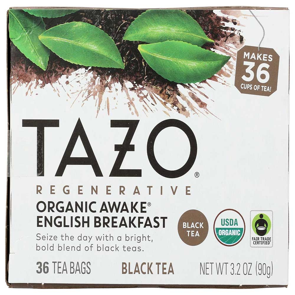 TAZO Organic AWAKE English Breakfast Tea Bags, 36 Count -- 4 per case