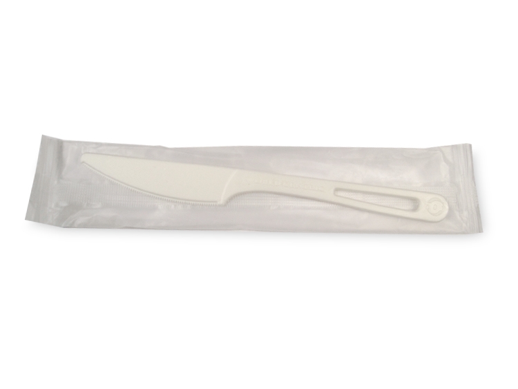World Centric Compostable TPLA Individually Wrapped Knife, 6.7 inch -- 750 per case.