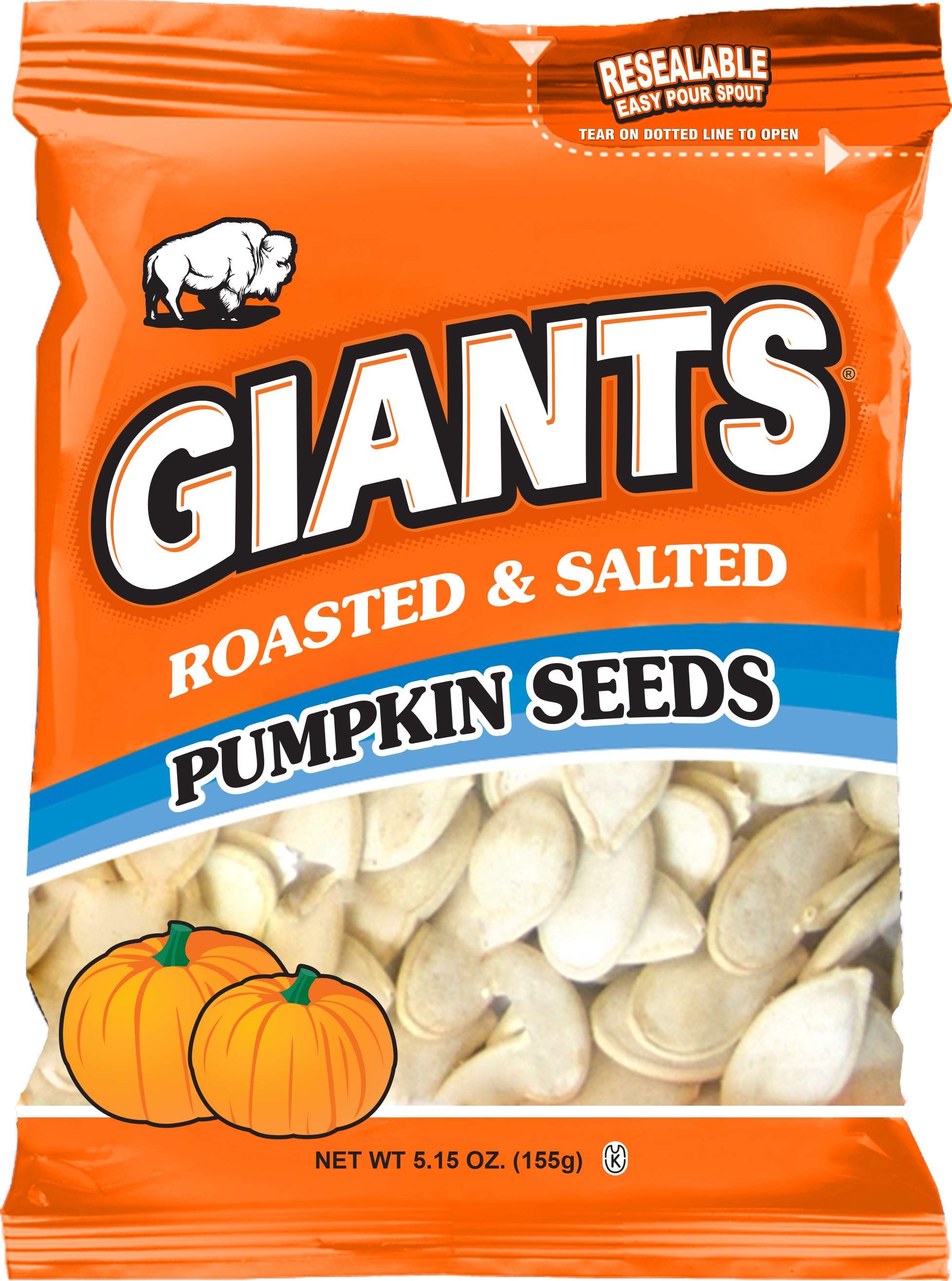 Giants Roasted and Salted Pumpkin Seed Snacks, 5.15 Ounce -- 12 per case