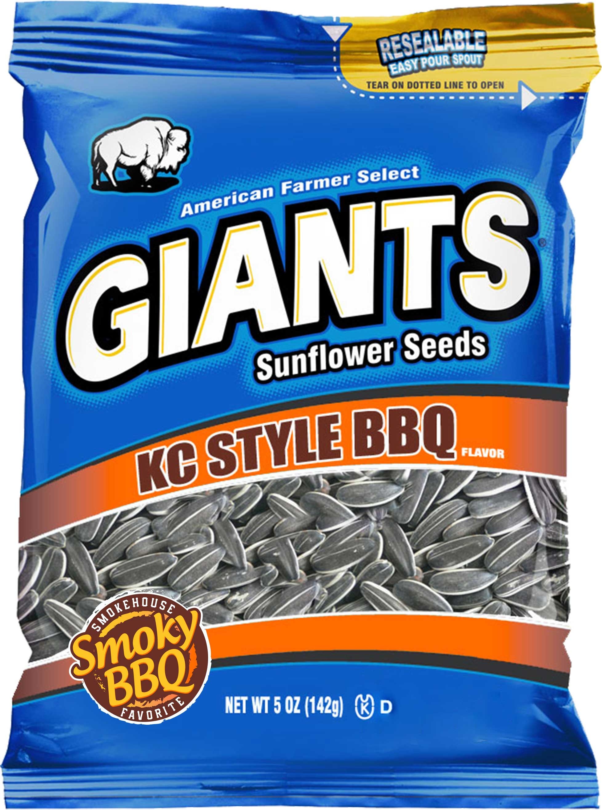 Giants KC Style Barbeque Sunflower Seed Snacks, 5 Ounce -- 12 per case