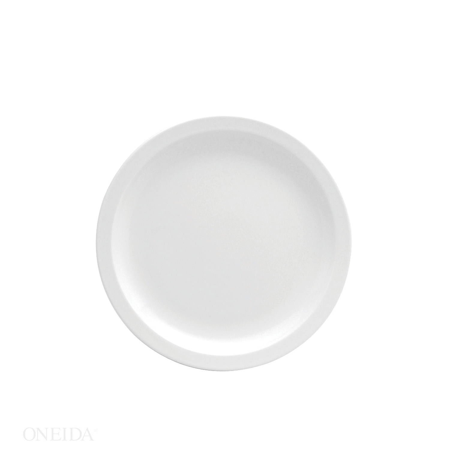 Buffalo Bright White Narrow Rim Undecorated Ceramic Plate, 8.25 inch -- 24 per case.