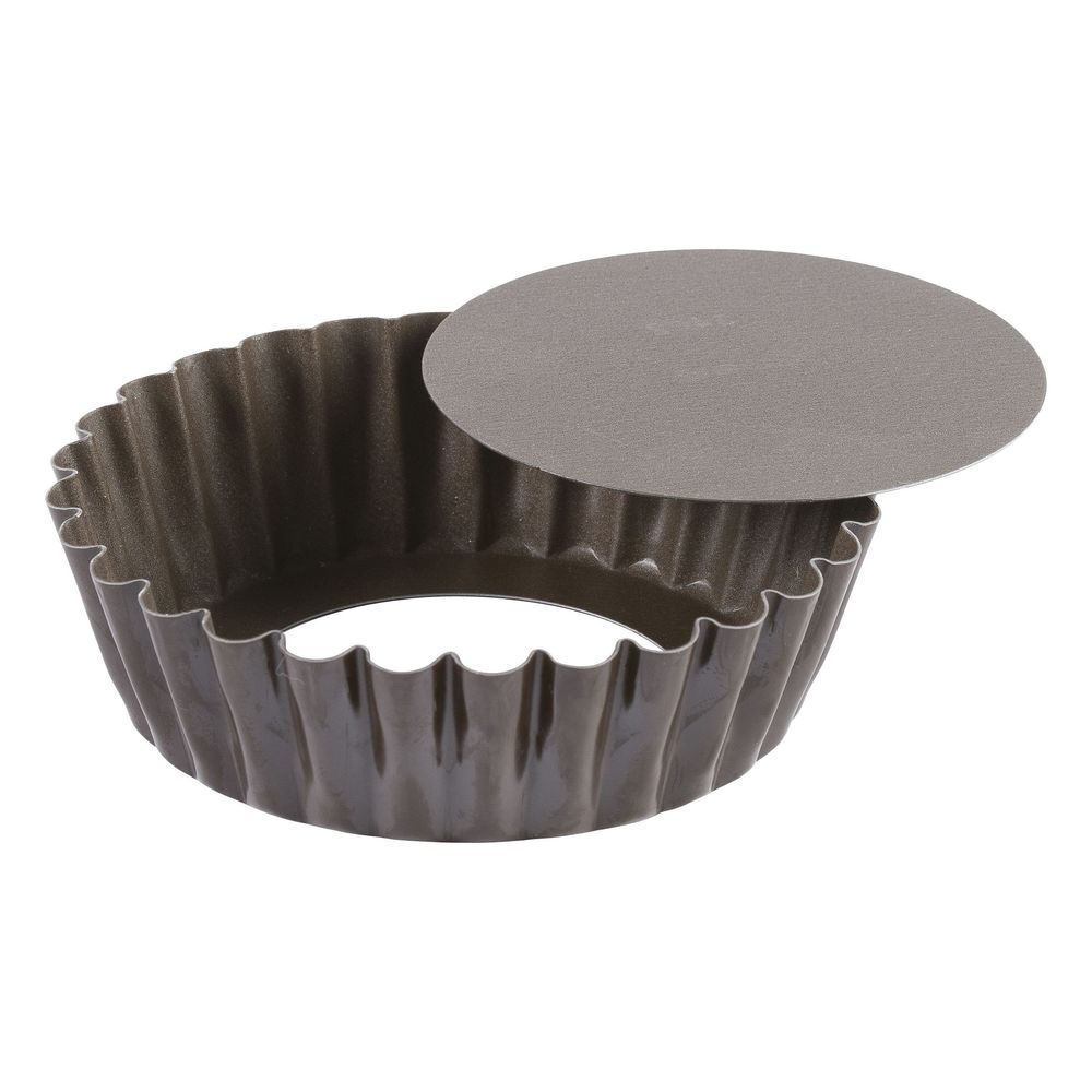 Gobel Non Stick Round Fluted Cake Mold with Removable Bottom, 5.1 inch Dia x 1.6 inch Height Cavity