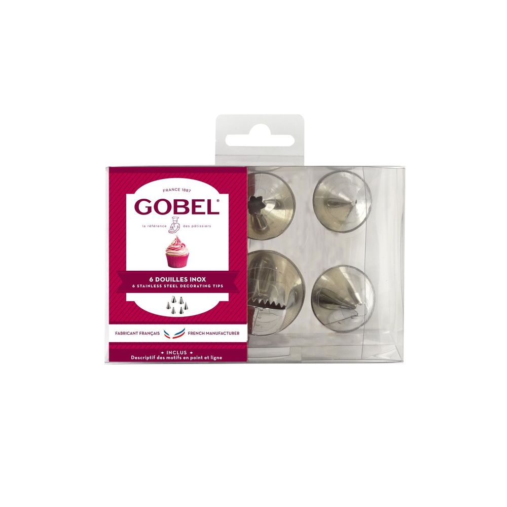 Gobel Stainless Steel Icing Tips Set with Crystal Box, 5.1 inch x 2.7 inch x 3.3 inch