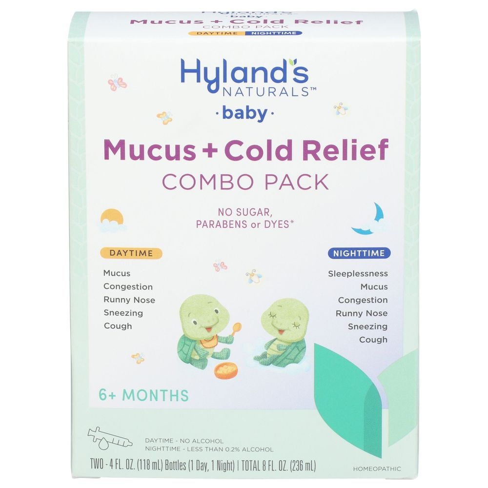Hylands Naturals Baby Day and Night Mucus Plus Cold Relief Combo Pack, 8 Fluid Ounce