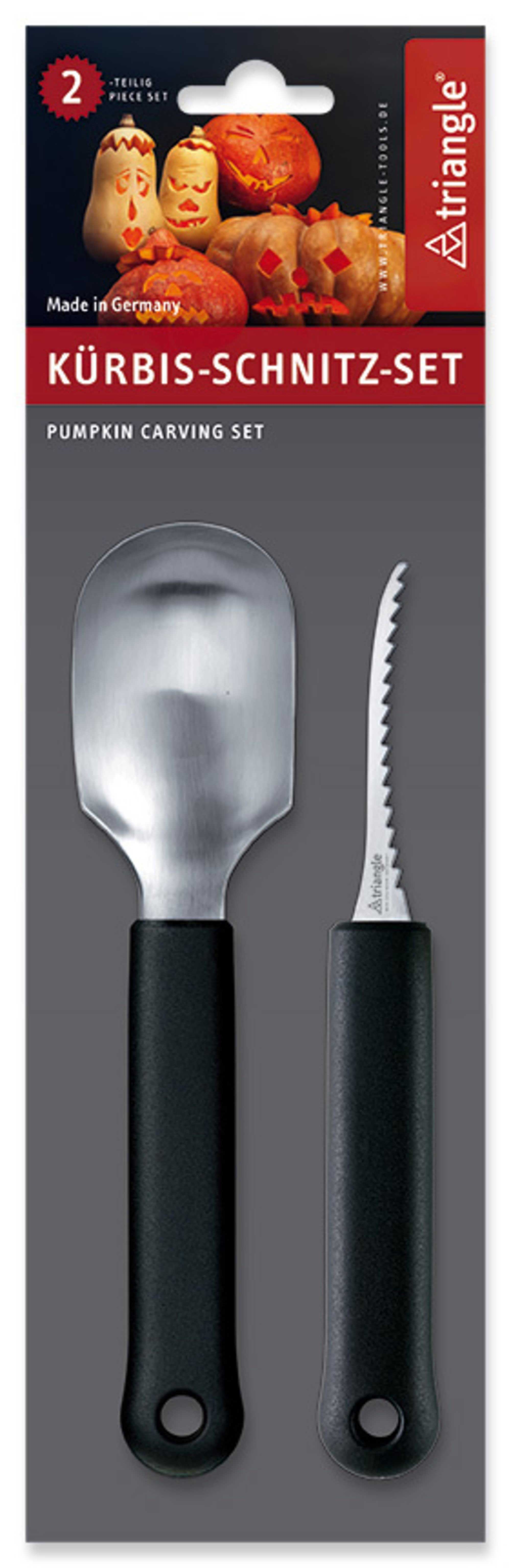 Triangle Stainless Steel Pumpkin Carving Set, set of 2