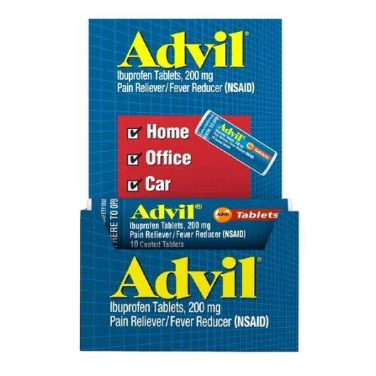 Advil Pain Reliever/Fever Reducer Tablet - 10 count per pack -- 144 packs per case