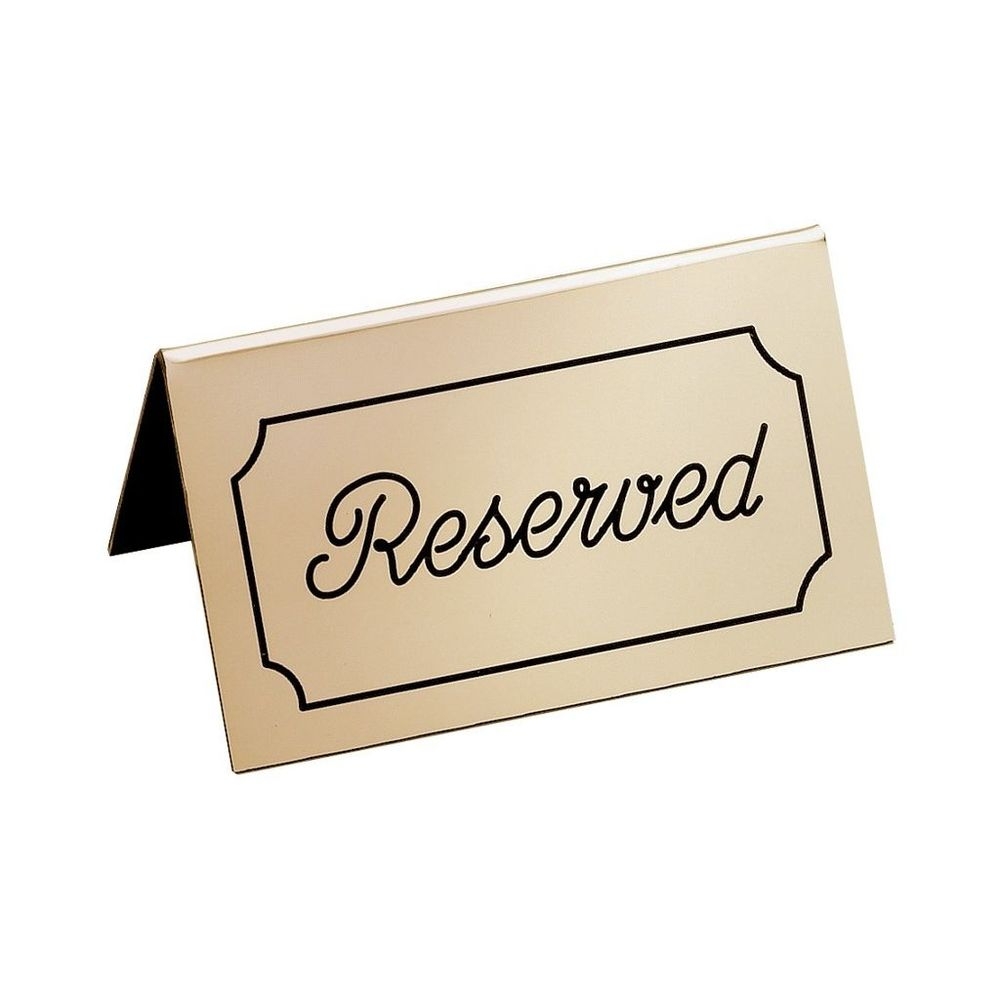 Cal-Mil Gold with Black Double-Sided Reserved Tent Sign, 5 x 1 x 3 inch