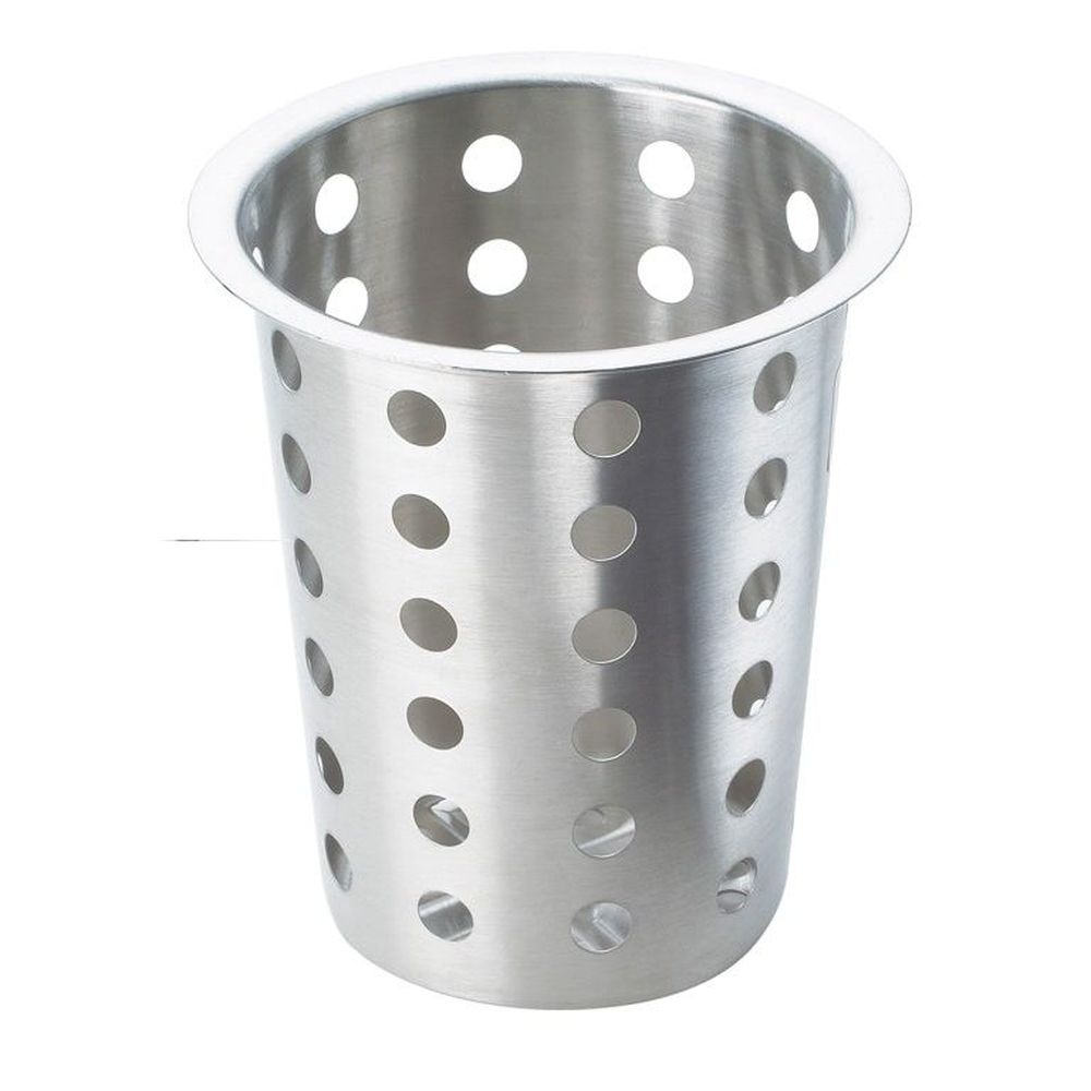 Cal-Mil Perforated Stainless Steel Cylinder for Flatware or Condiment Display, 4.50in L x 4.50in W x 5.50in H -- 6 per case