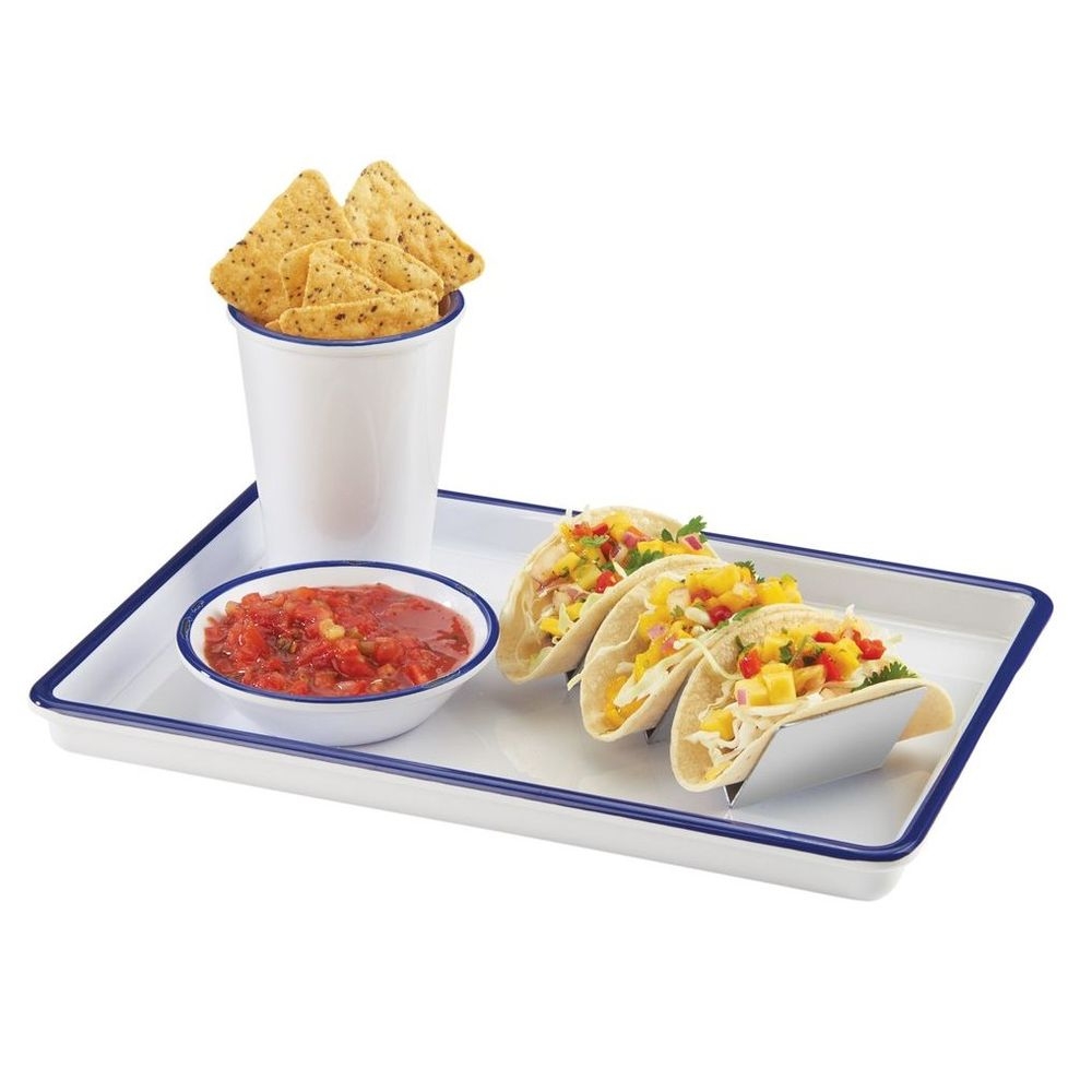 Cal-Mil Melamine Enamelware Serving Tray, 13 x 9 x 1 inch -- 6 per case