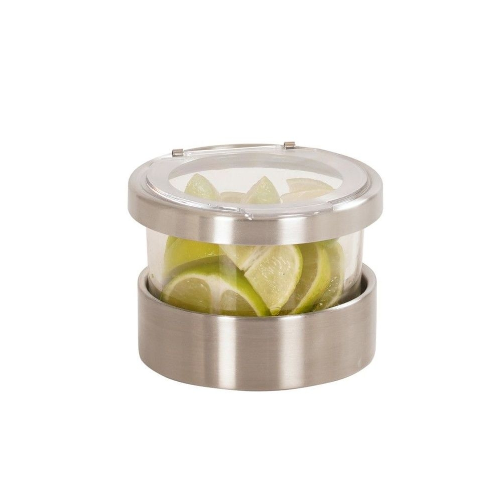 Cal-Mil 16 Ounce Mixology Jar with Hinged Stainless Steel Lid, 4.625 inch Dia x 3.25 inch -- 3 per case