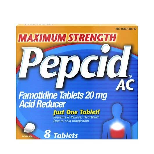 Pepcid AC Maximum Strength Acid Reducer Tablet - 8 count per pack -- 36 packs per case