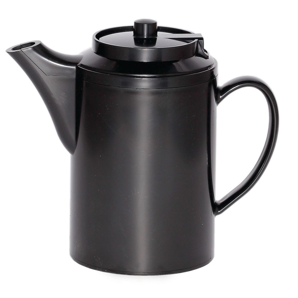 Service Ideas Plastic Black Double Wall Teapot without Tether, 16 Ounce Capacity