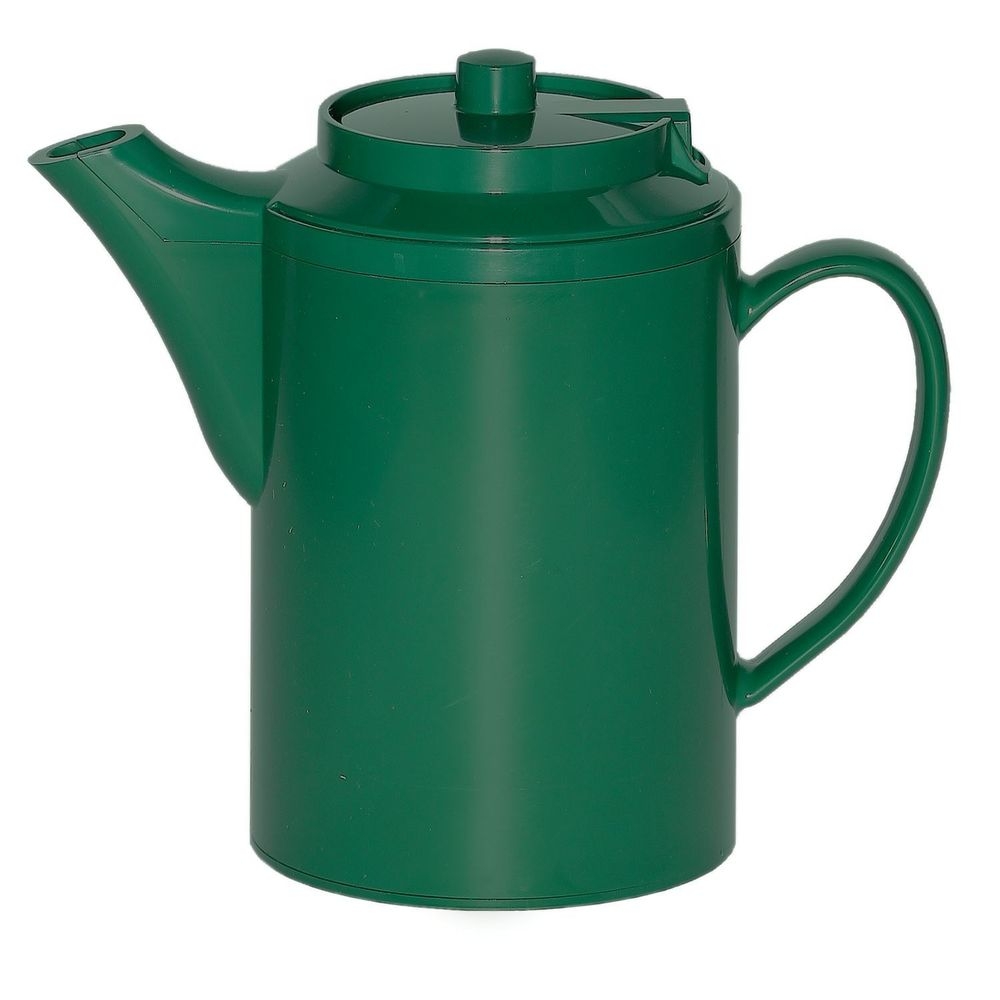 Service Ideas Plastic Forest Green Double Wall Teapot without Tether, 16 Ounce Capacity