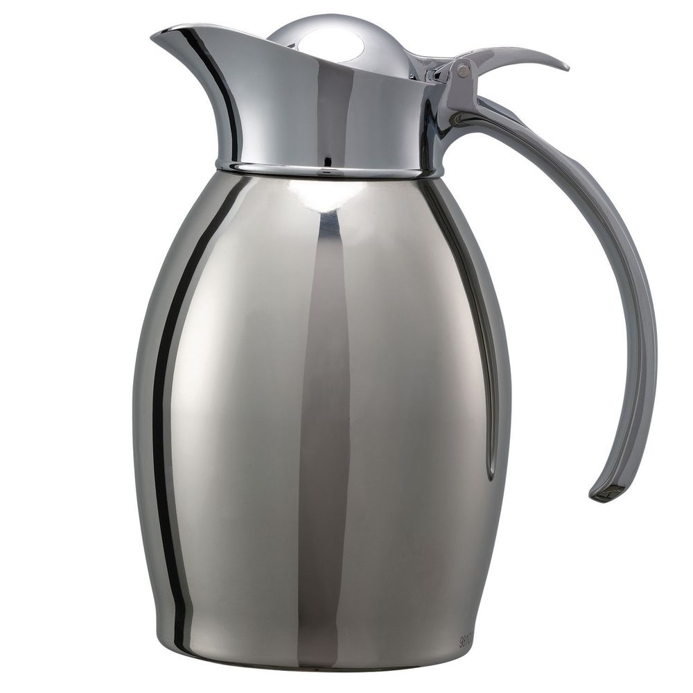 Service Ideas Nicollet Series 18/8 Stainless Steel Polished Finish Vacuum Insulated Carafe with Flip Top, 0.6 Liter Capacity