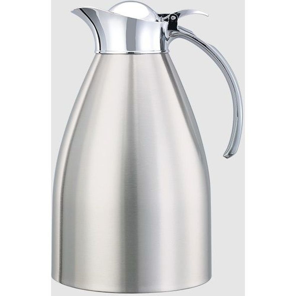 Service Ideas Marquette Series 18/8 Stainless Steel Brushed with Polished Accents Finish Vacuum Insulated Carafe with Push Button Lid, 1.5 Liter Capacity