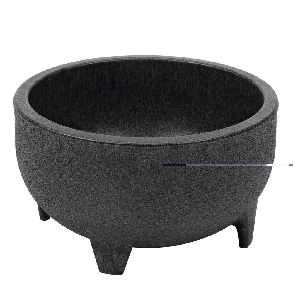 Service Ideas Fiesta Solutions Black Molcajete Bowl with Pestle, 50 Ounce Capacity