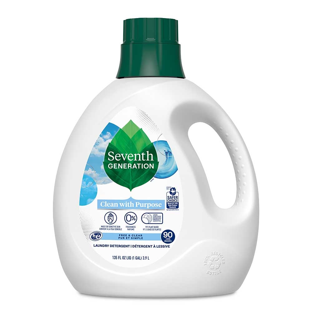 Seventh Generation Detergent Liquid, Free and Clear, 135 Ounce
