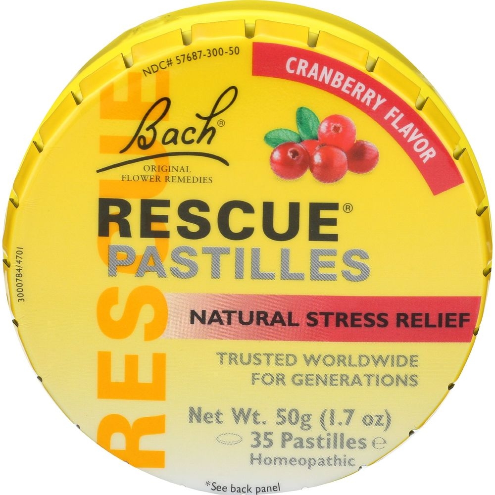 Nelson Bach Rescue Cranberry Flavor Stress Relief Pastilles, 50 Gram -- 12 per case
