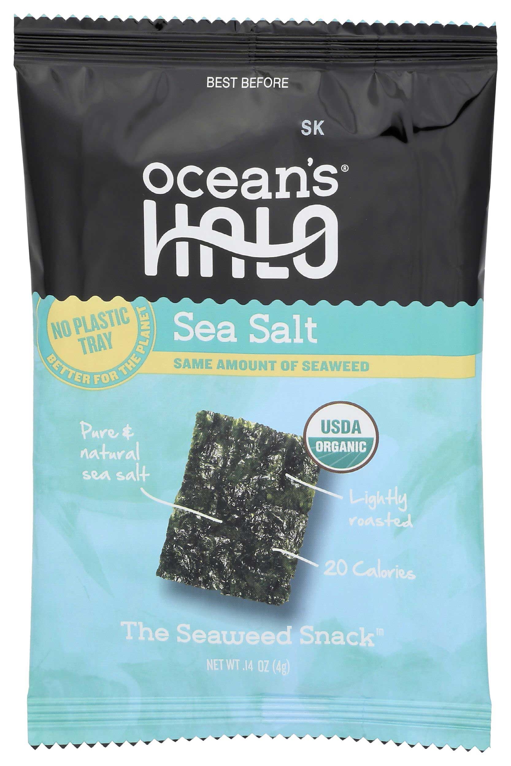 Oceans Halo Sea Salt Seaweed Snacks, 0.14 Ounce -- 20 per case