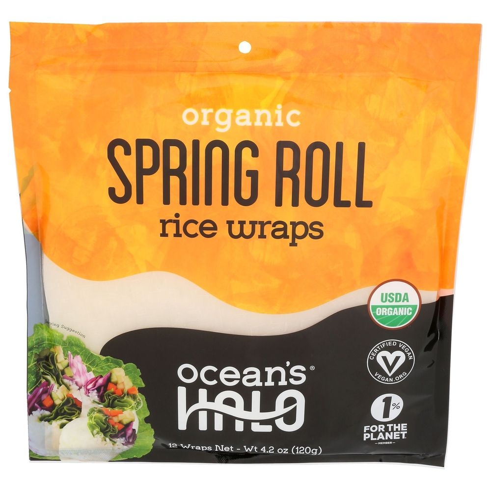 Oceans Halo Organic Spring Roll Rice Wrap, 4.2 Ounce -- 12 per case