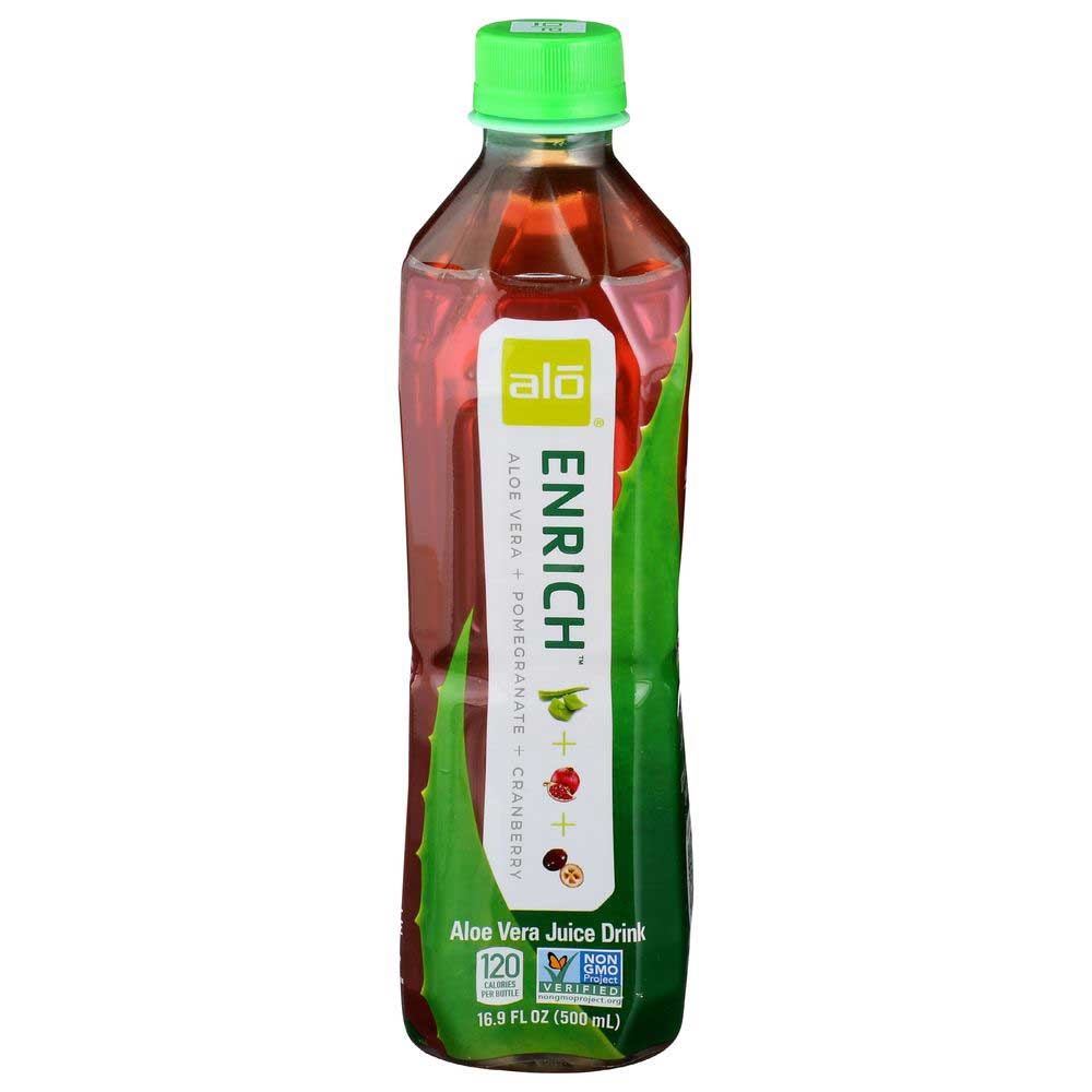 Alo Pomegranate Cranberry Enrich Aloe Vera Drink, 16.9 Ounce -- 12 per case.