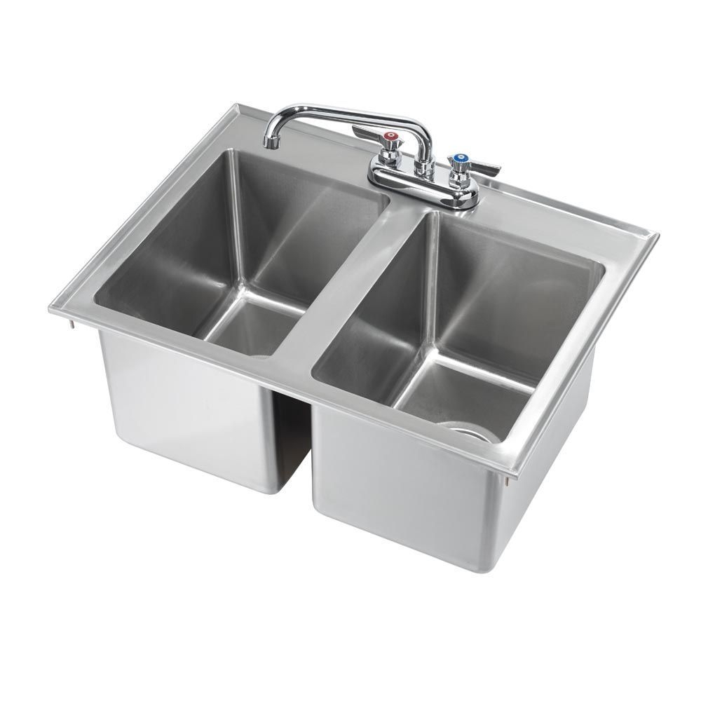 Krowne Two Compartment Drop-In Sink, 26 x 18 inch