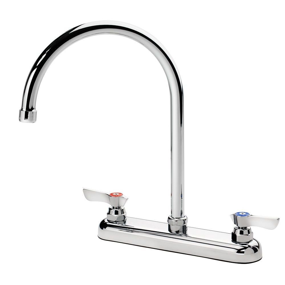 Krowne Silver Series 8 inch Center Deck Mount Faucet with 8.5 inch Wide Gooseneck Spout