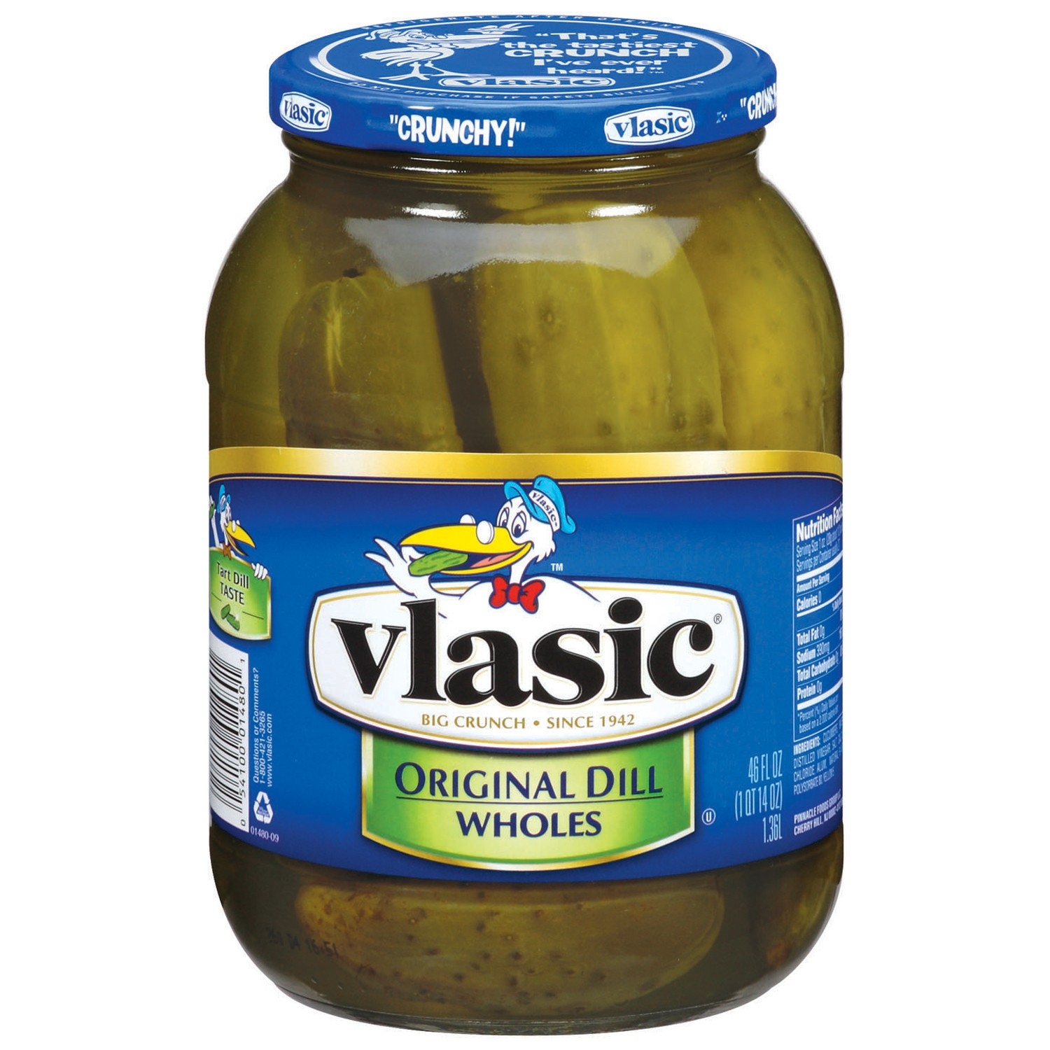Vlasic Original Dill Wholes Pickles, 46 Ounce -- 6 per case.