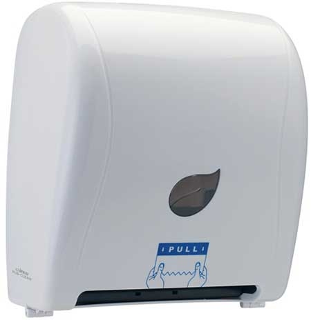 Winco Pur-Clean White Auto Cut Roll Towel Dispenser -- 3 per case