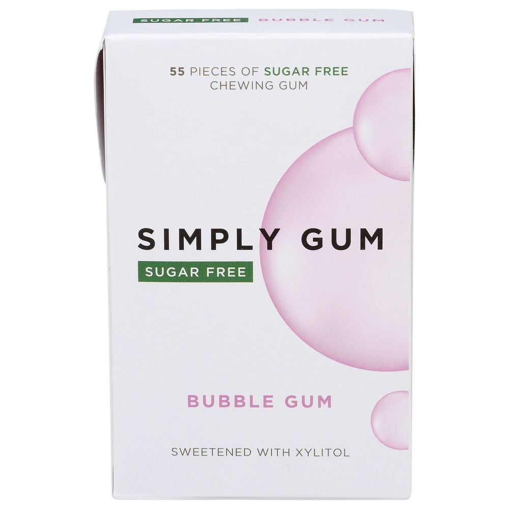 Simply Gum Sugar Free Bubble Gum, 55 count -- 6 per case