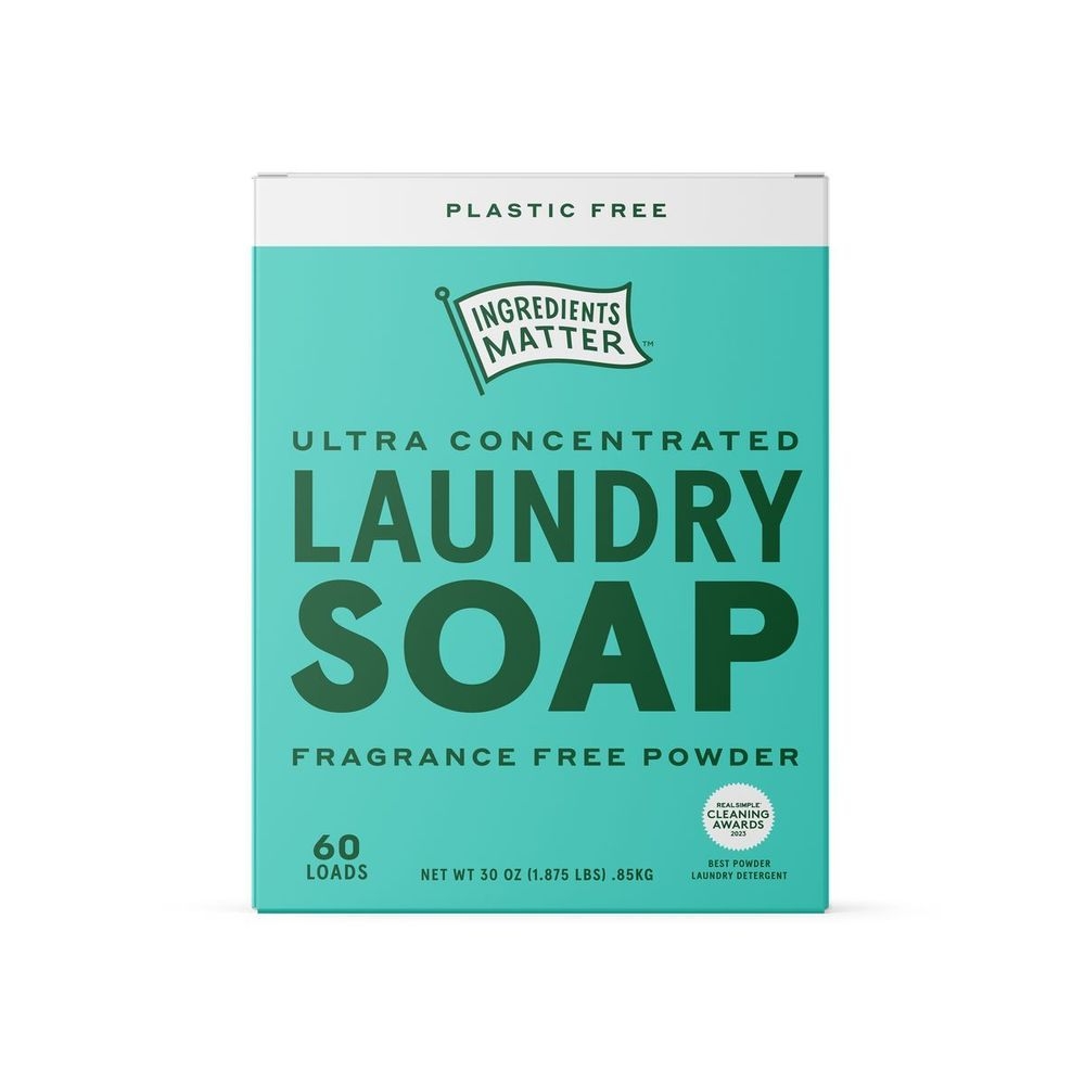 Ingredients Matter 60 Loads Fragrance Free Laundry Soap Powder, 30 Ounce -- 8 per case