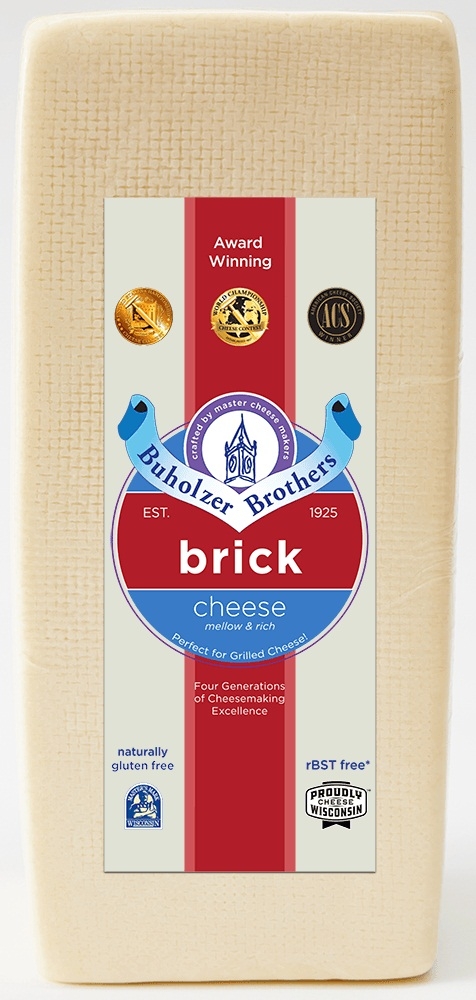 Buholzer Brothers Brick Cheese Loaf, 7 Pound -- 2 per case