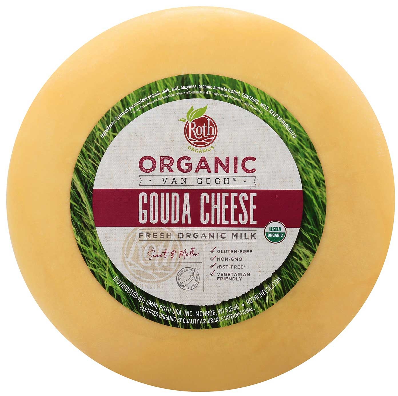 Roth Van Gogh Organic Gouda Wheel Cheese, 10 Pound