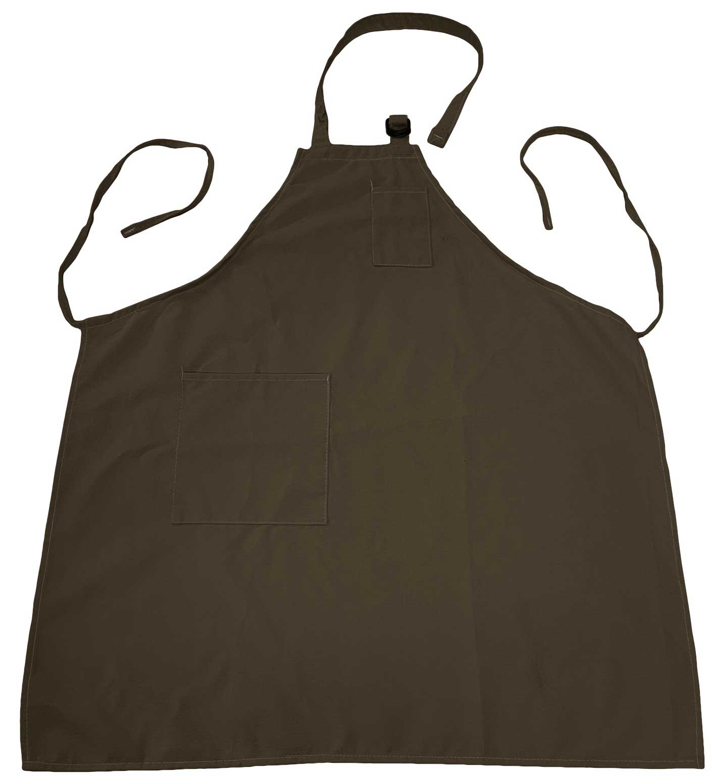 Intedge Brown Poly/Cotton Adjustable D Ring Apron with 2 Pockets 