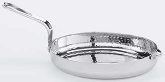 American Metalcraft Stainless Steel Oval Hammered Mini Fry Pan, 22 Ounce
