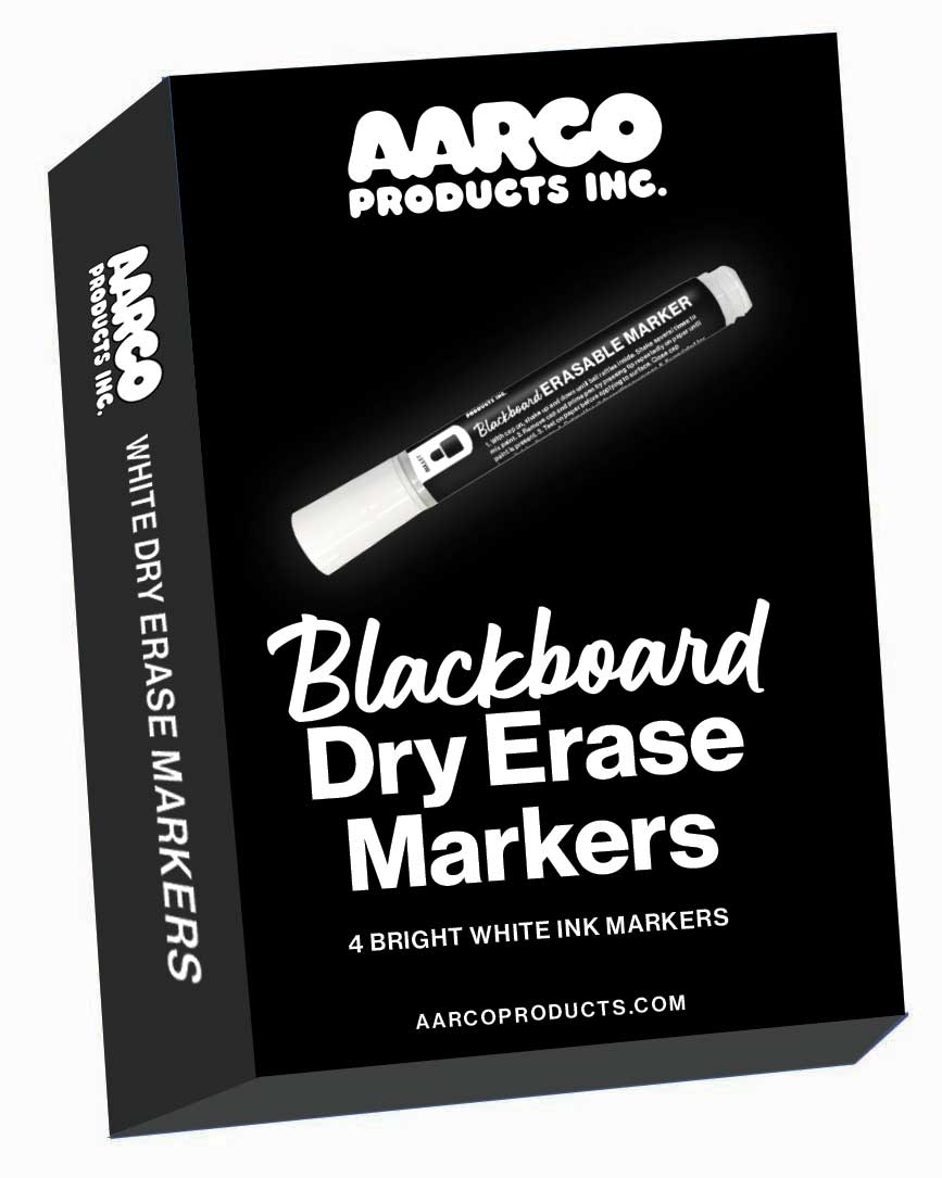 Aarco White Blackboard Dry Erasable Marker, 4 count