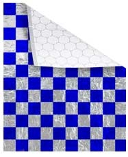 Bagcraft Blue Check Foil/Paper Laminated Honeycomb Insulated Sandwich Wrap, 10.5 x 13 inch -- 2000 per case