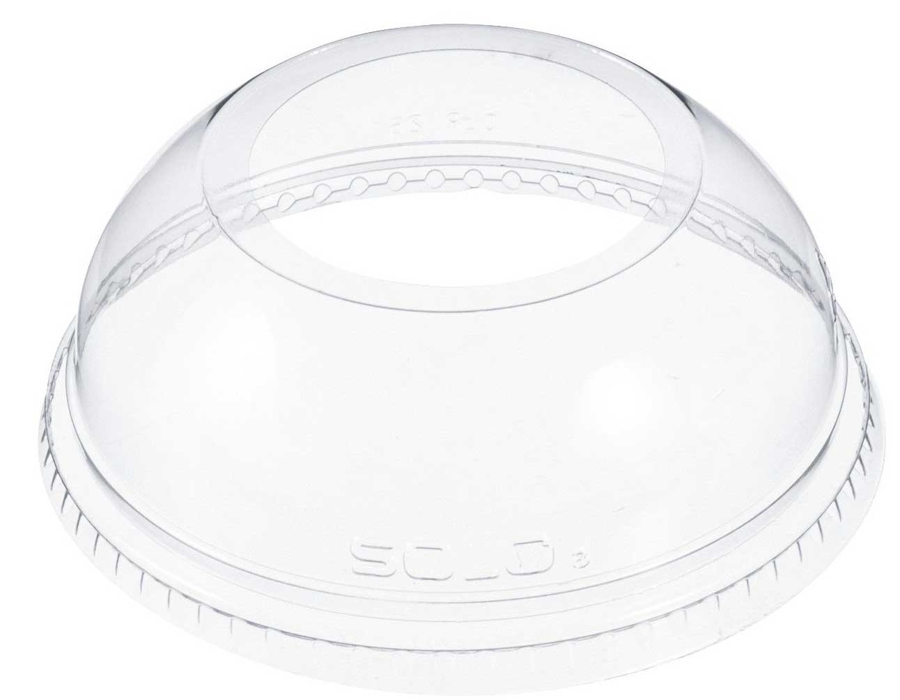 Solo Clear PET Dome Lid with 1.9 inch Hole for Cup -- 1000 per case