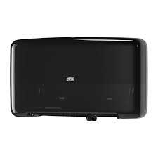 Essity Tork Elevation Design Black Twin Mini Jumbo Bath Tissue Roll Dispenser