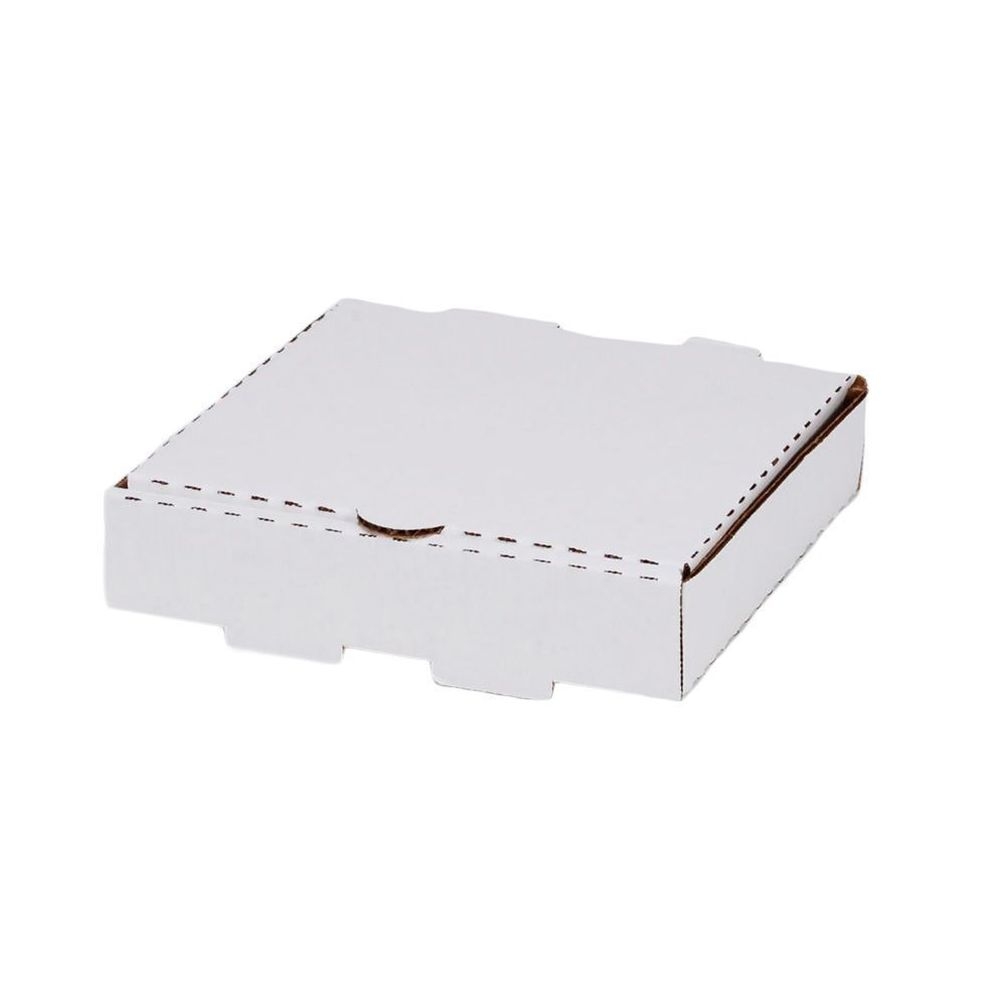 Southern Champion Tray White Paper Corrugated Plain Pizza Box, 8 x 8 x 1.75 inch -- 50 per case