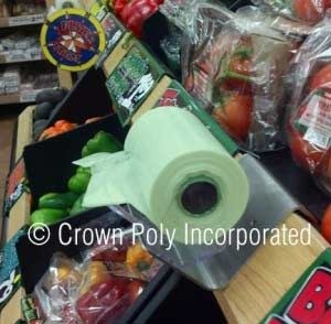 Crown Poly HMW-HDPE 6 Micron Clear Green Self Open Mini Roll Bag, 15 x 20 inch -- 3600 per case