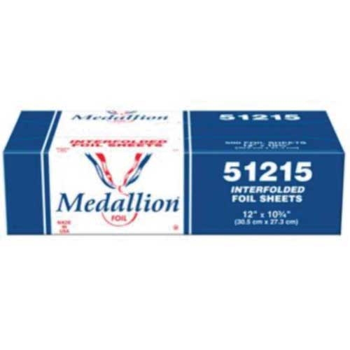 Handi-Foil of America Interfolded Silver Aluminum Foil Sheet, 10.75 x 12 inch -- 3000 per case