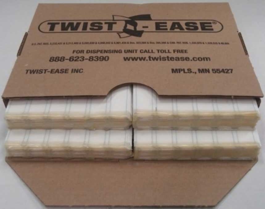 Twist Ease White Flag Paper Twist Banner Tie, 6 inch -- 1920 per case
