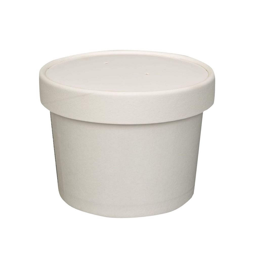 Prime Source White Cylindrical Hot Cold Paper Food Container, 16 Ounce Capacity -- 500 per case