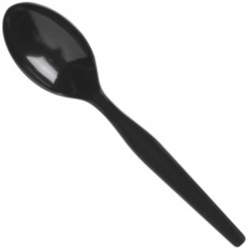 Prime Source Polypropylene Black Heavy Weight Teaspoon, 11.61 x 10.24 inch -- 1000 per case