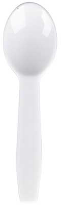 Bunzl Prime Source Low Density Polyethylene White Taster Spoon, 3 inch -- 3000 per case