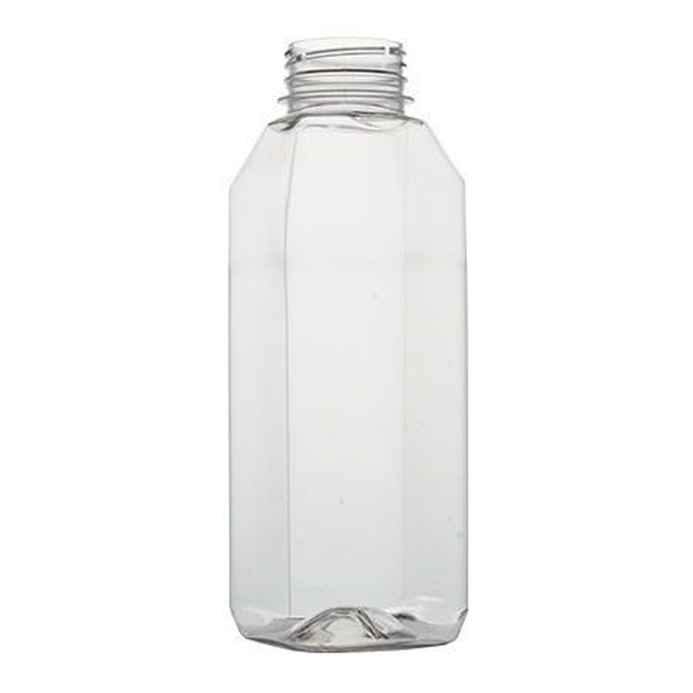 Fineline Clear PETE Tall Square Juice Bottle, 16 Ounce Capacity -- 126 per case