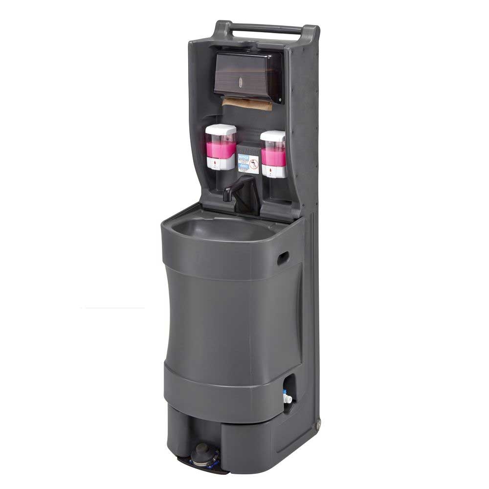Cambro Charcoal Gray Mobile Handwash Station, 21.1 x 19 x 63.6 inch