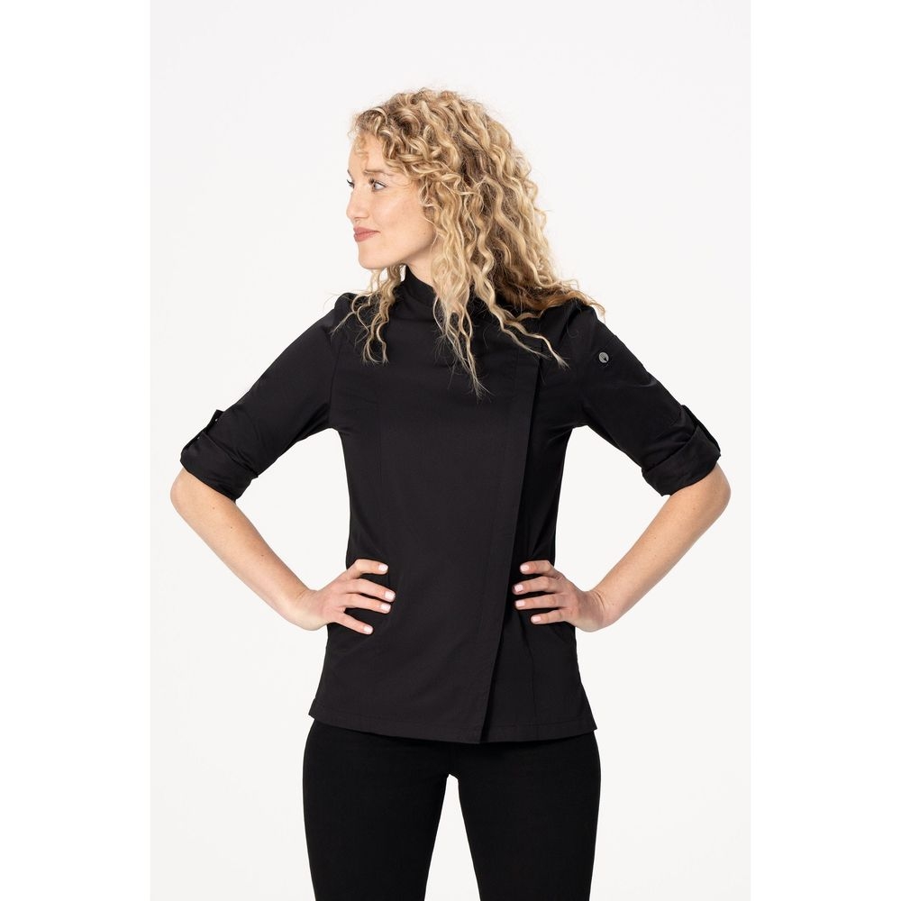 Chef Works Black Extra Large Modern Fit Lansing Chef Coat for Women